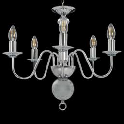 Berkfield Home Elegant Chandelier Silver 5 x E14 Bulbs - thumbnail 1