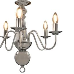 Berkfield Home Elegant Chandelier Silver 5 x E14 Bulbs - thumbnail 7