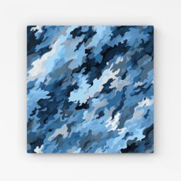Warren Reed - Designer Blue & Grey Canvas Brushstrokes Canvas - Size: w10 inch x h10 inch - thumbnail 1