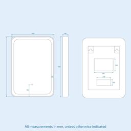 Nes Home Touch Sensor Bathroom LED Mirror Demister 500x700mm Matte Black in Silver - thumbnail 6