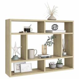 Berkfield Home Wall Shelf Sonoma Oak 75x16x55 cm Engineered Wood in Brown - Size: 75 x 16 x 55 cm - thumbnail 3