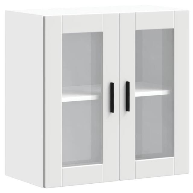 Berkfield Home Kitchen Wall Cabinet with Glass Door Porto White - image 1