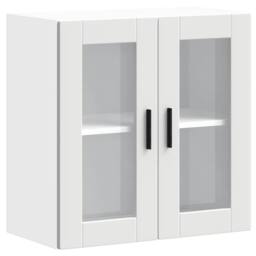 Berkfield Home Kitchen Wall Cabinet with Glass Door Porto White
