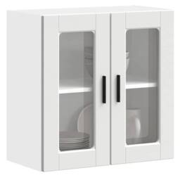 Berkfield Home Kitchen Wall Cabinet with Glass Door Porto White - thumbnail 5