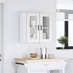 Berkfield Home Kitchen Wall Cabinet with Glass Door Porto White - thumbnail 4