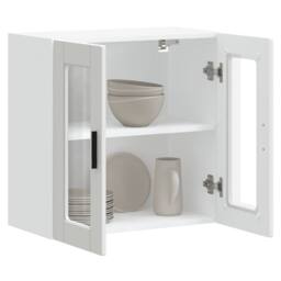 Berkfield Home Kitchen Wall Cabinet with Glass Door Porto White - thumbnail 6