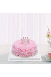 Living and Home Artificial Rose Cake with Gift Box in Bright Pink - thumbnail 5