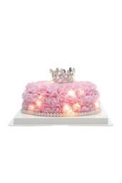 Living and Home Artificial Rose Cake with Gift Box in Bright Pink - thumbnail 2