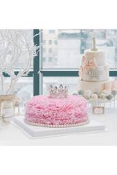 Living and Home Artificial Rose Cake with Gift Box in Bright Pink - thumbnail 4