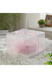 Living and Home Artificial Rose Cake with Gift Box in Bright Pink - thumbnail 6