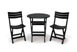 Alivio 3-Piece Folding Bistro Table & Chairs Set, Foldable Space-Saving Patio Furniture Set w/ Round Table & 2 Chairs, Durable Indoor Outdoor Cafe - thumbnail 7