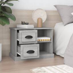 Berkfield Home Bedside Cabinet Grey Sonoma 60x35.5x45 cm - thumbnail 3