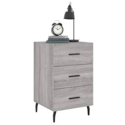 Berkfield Home Bedside Cabinet Grey Sonoma 40x40x66 cm Engineered Wood - Size: 40 x 40 x 66 cm - thumbnail 3