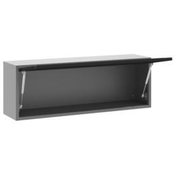 Berkfield Home Tool Cabinet Wall-Mounted with Gas-Lift Door Black 100x25x35 cm in Grey - Size: 100 x 25 x 35 cm - thumbnail 4