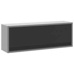 Berkfield Home Tool Cabinet Wall-Mounted with Gas-Lift Door Black 100x25x35 cm in Grey - Size: 100 x 25 x 35 cm - thumbnail 2