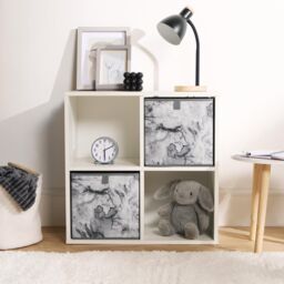 OHS Marble Storage Cubes 2 Pack Folding Boxes Shoe Toy Set Space Saving in Charcoal - thumbnail 2