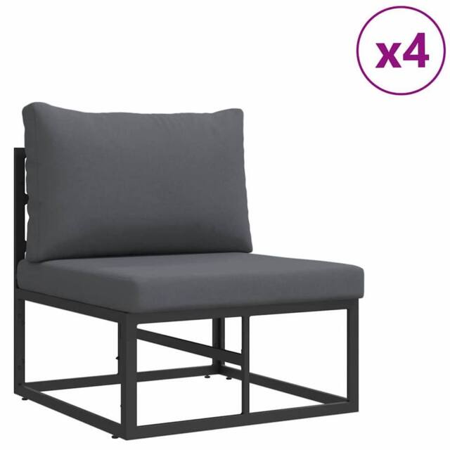 Berkfield Home Garden Sofa Set 9 pcs Black 70 x 70 x 32 cm Aluminium - image 1