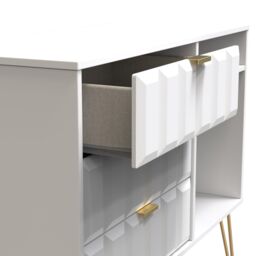 Ready Assembled 2 U Metro 3 Drawer TV Unit (Ready Assembled) in White - Size: Medium - thumbnail 5