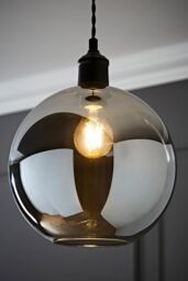 ValueLights Bellamy Easy Fit Smoke Glass Shade in Metallics - Size: 10 inches - thumbnail 1