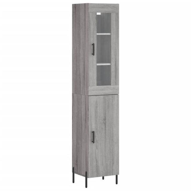 Berkfield Home Highboard Grey Sonoma 34.5x34x180 cm Engineered Wood - image 1
