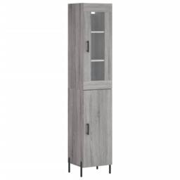 Berkfield Home Highboard Grey Sonoma 34.5x34x180 cm Engineered Wood - thumbnail 1