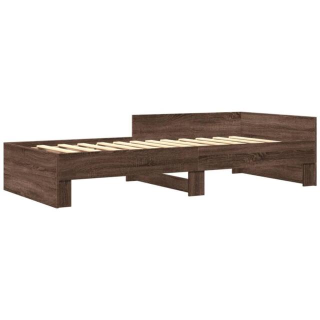 Berkfield Home Restful Bed Frame Frame Brown Oak 75x190 cm Small Single Wood - image 1
