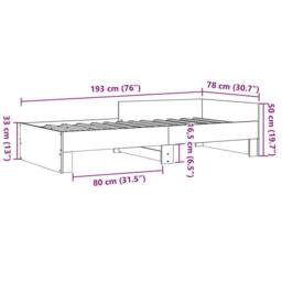 Berkfield Home Restful Bed Frame Frame Brown Oak 75x190 cm Small Single Wood - thumbnail 9
