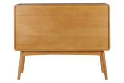 Orsina Scandi Style Sideboard, Natural Wood Sideboard, Modern Oak Wood Sideboard, 1 Door & 2 Drawer Sideboard in White - thumbnail 4