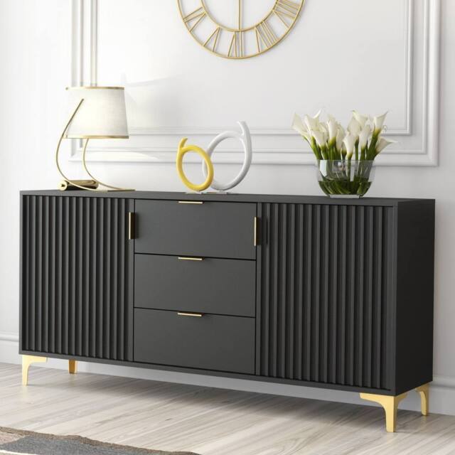 Mex Furniture LTD Sideboard Tide Crest 140cm - Black & Gold - image 1
