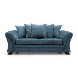 Abakus Direct Farrow Crushed Chenille 3 Seater in Blue - thumbnail 2
