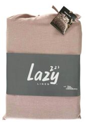 Lazy Linen 'Pure Washed Linen' Duvet Cover in Pink - Size: Single - thumbnail 2