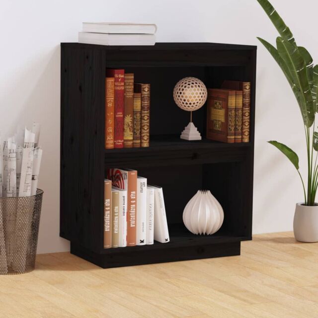 Berkfield Home Console Cabinet Black 60x34x75 cm Solid Wood Pine - Size: 60 x 34 x 75 cm - image 1