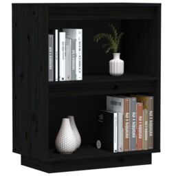 Berkfield Home Console Cabinet Black 60x34x75 cm Solid Wood Pine - Size: 60 x 34 x 75 cm - thumbnail 4