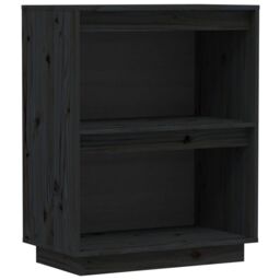 Berkfield Home Console Cabinet Black 60x34x75 cm Solid Wood Pine - Size: 60 x 34 x 75 cm - thumbnail 2