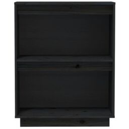 Berkfield Home Console Cabinet Black 60x34x75 cm Solid Wood Pine - Size: 60 x 34 x 75 cm - thumbnail 5