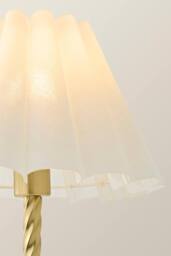 ValueLights Maura Scallop Pleated Taper Shade Brushed Gold Twist Table Lamp & Bulb - thumbnail 4