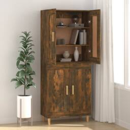 Berkfield Home Sideboard Smoked Oak 69.5x34x90 cm Engineered Wood in Brown - thumbnail 3