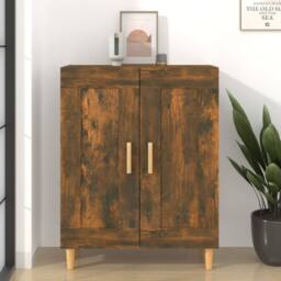 Berkfield Home Sideboard Smoked Oak 69.5x34x90 cm Engineered Wood in Brown - thumbnail 1