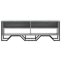 Berkfield Home TV Cabinet Grey Sonoma 122x34x41 cm Engineered Wood - Size: 122 x 34 x 41 cm - thumbnail 4