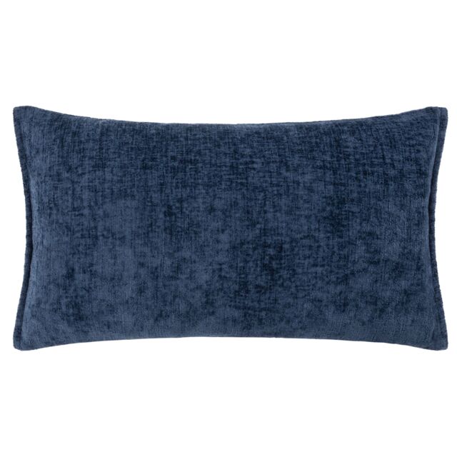 Evans Lichfield Buxton Chenille Reversible Rectangular Cushion in Navy - Size: 30 cm x 50 cm - image 1