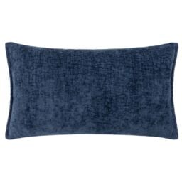 Evans Lichfield Buxton Chenille Reversible Rectangular Cushion in Navy - Size: 30 cm x 50 cm - thumbnail 1