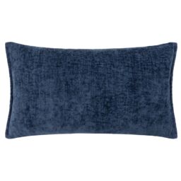 Evans Lichfield Buxton Chenille Reversible Rectangular Cushion in Navy - Size: 30 cm x 50 cm