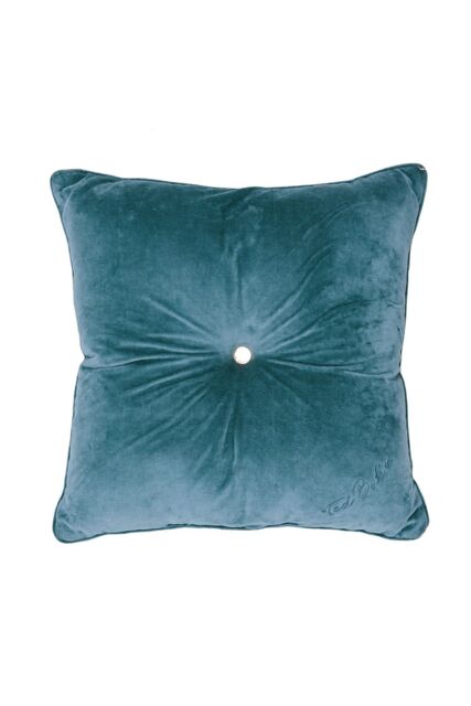 Ted Baker 'TB Semi Plain' Cotton Velvet Cushion in Blue - Size: 45 cm x 45 cm - image 1