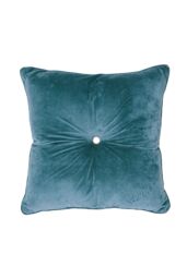 Ted Baker 'TB Semi Plain' Cotton Velvet Cushion in Blue - Size: 45 cm x 45 cm - thumbnail 1