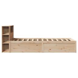 Berkfield Home Beautiful Bed Frame without Mattress 75x190 cm Small Single Solid in Natural - thumbnail 6