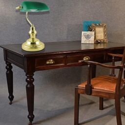 "Almineez Classic 15"" Retro Bankers Lamp Handmade Tilting Emerald Green Glass Shade - Size: 15 inches" - thumbnail 3