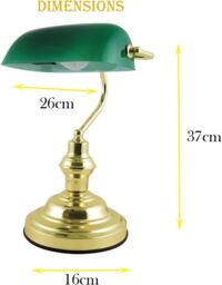 "Almineez Classic 15"" Retro Bankers Lamp Handmade Tilting Emerald Green Glass Shade - Size: 15 inches" - thumbnail 6