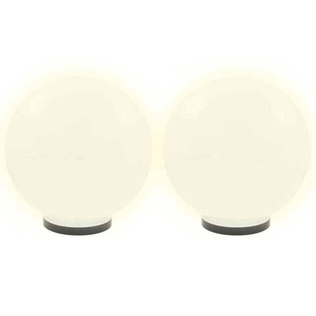 Berkfield Home LED Bowl Lamps 4 pcs Spherical 40 cm PMMA in White