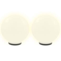 Berkfield Home LED Bowl Lamps 4 pcs Spherical 40 cm PMMA in White - thumbnail 1