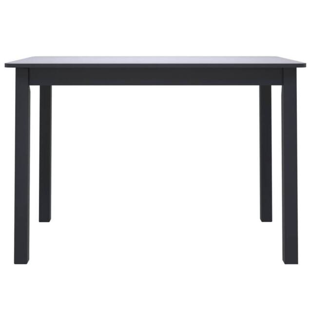 Berkfield Home Durable Dining Table Black 114x71x75 cm Solid Rubber Wood - Size: 114 x 71 x 75 cm - image 1